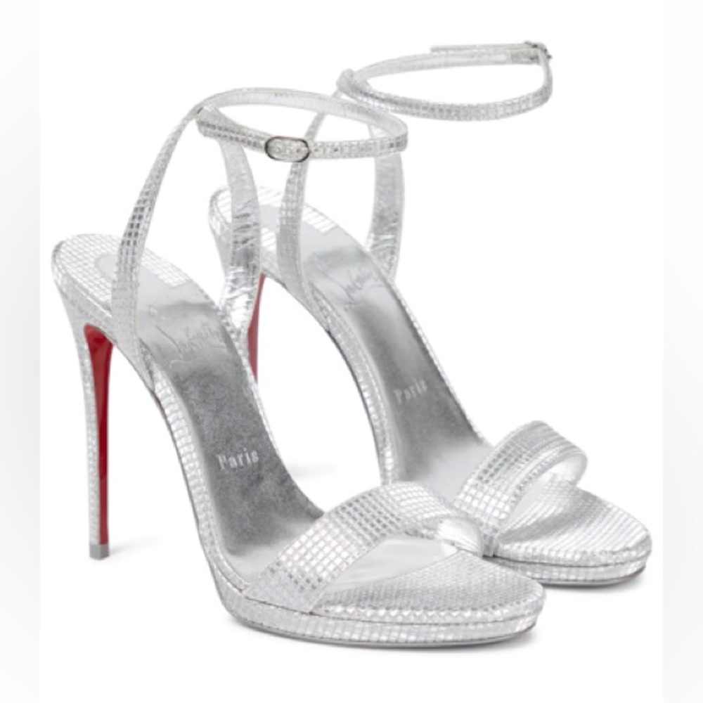 Christian Louboutin Loubi Queen 120MM Silver Pumps - Picture 11 of 11